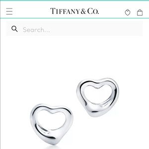 Tiffany and Co. open heart silver studs